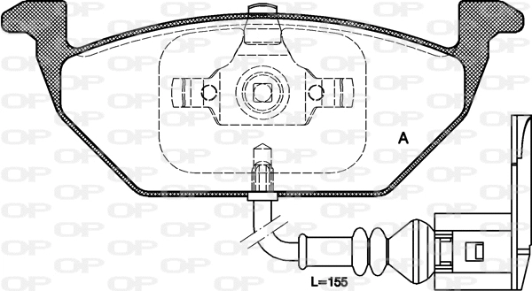 Kit de plaquettes de frein, frein à disque OPEN PARTS BPA0633.41