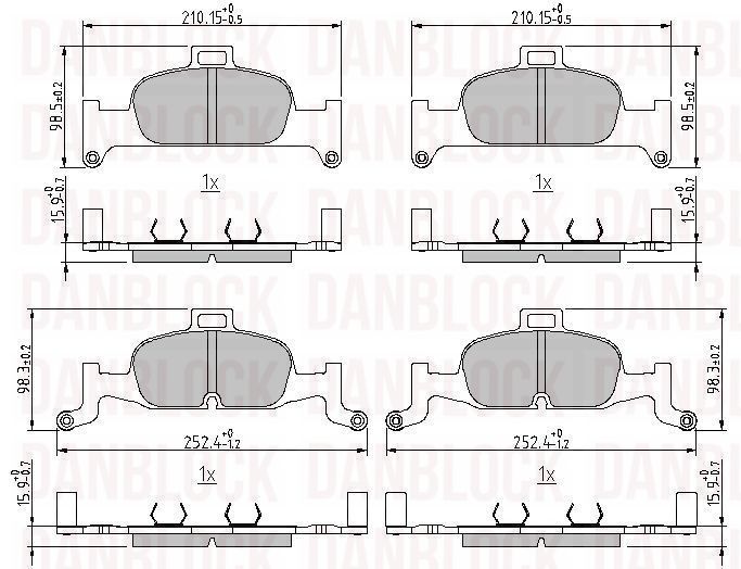 Kit de plaquettes de frein, frein à disque DANBLOCK DB 511328