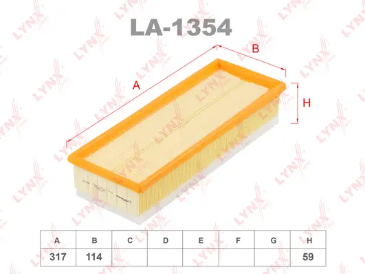 Filtre à air LYNXAUTO LA-1354