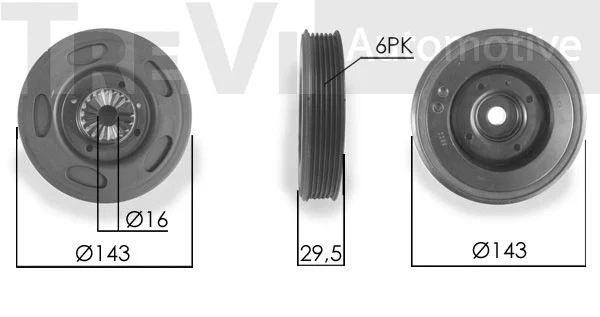 Poulie, vilebrequin TREVI AUTOMOTIVE PC1181