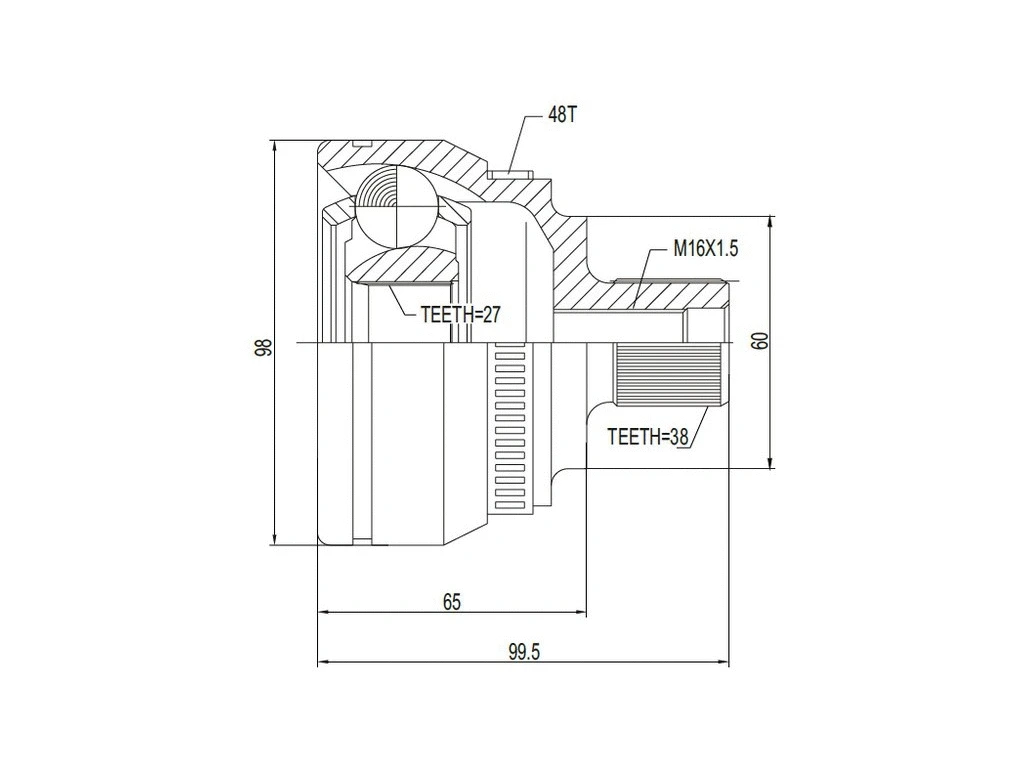 Jeu de joints, arbre de transmission A.Z. Meisterteile AZMT-43-030-1055