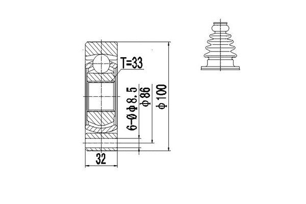 Jeu de joints, arbre de transmission DYNAMATRIX DCV661003