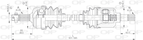 Arbre de transmission OPEN PARTS DRS6254.00