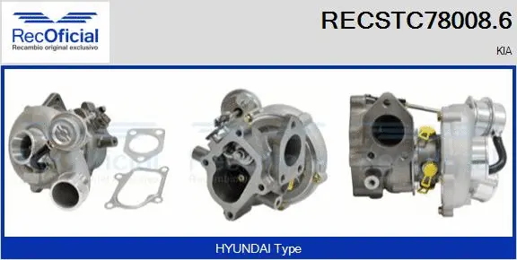Turbocompresseur, suralimentation RECOFICIAL RECSTC78008.6