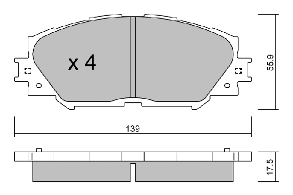 Kit de plaquettes de frein, frein à disque AISIN BPTO-1007