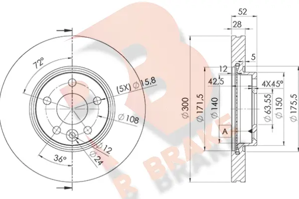Disque de frein R BRAKE 78RBD26765