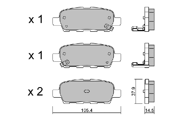 Kit de plaquettes de frein, frein à disque AISIN BPNI-2001