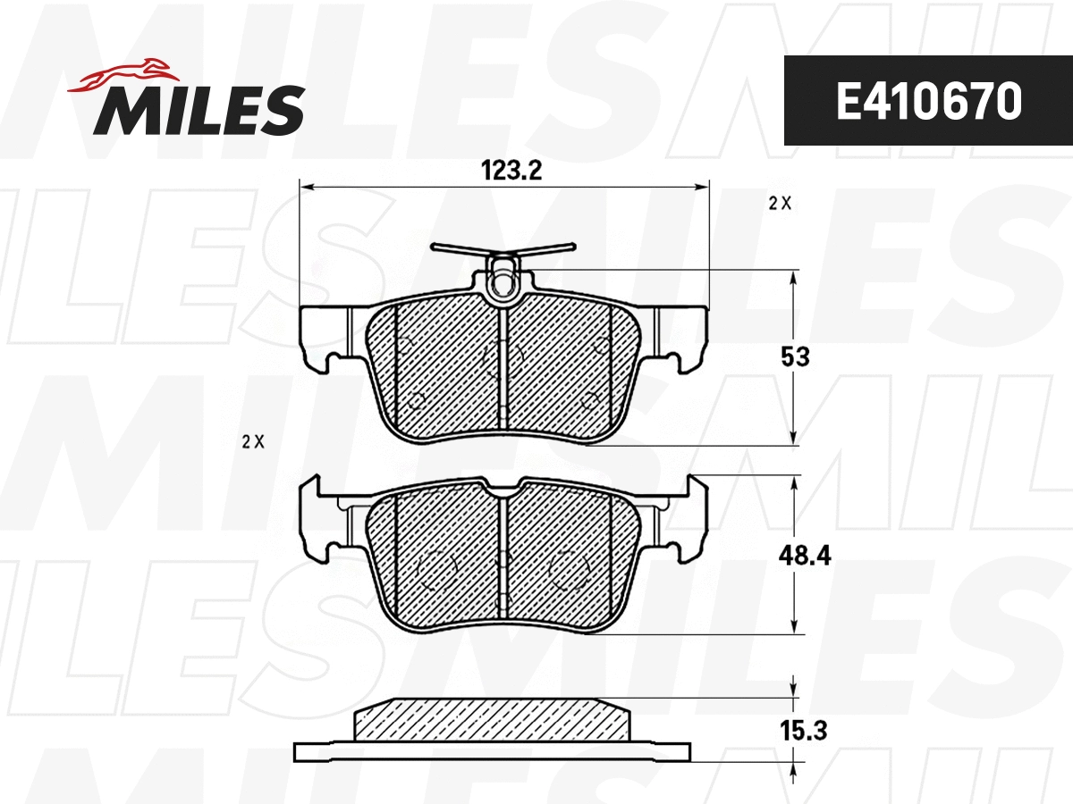 Kit de plaquettes de frein, frein à disque MILES E410670