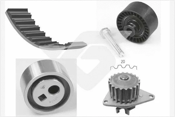 Pompe à eau + kit de courroie crantée HUTCHINSON KH 04WP05