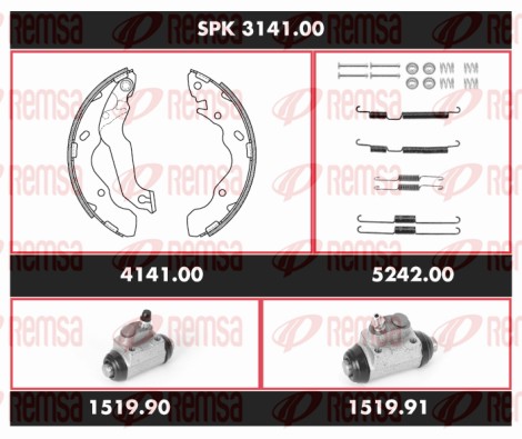 Kit de freins, freins à tambours REMSA SPK 3141.00