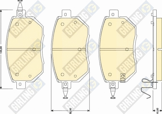 Kit de plaquettes de frein, frein à disque GIRLING 6134169