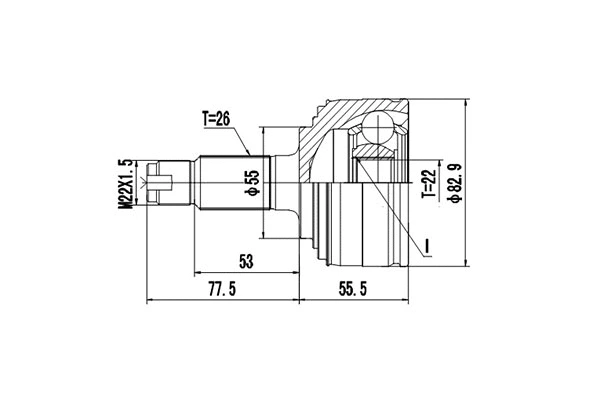 Jeu de joints, arbre de transmission DYNAMATRIX DCV851018