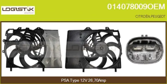 Moteur électrique, ventilateur pour radiateurs LGK 014078009OEM