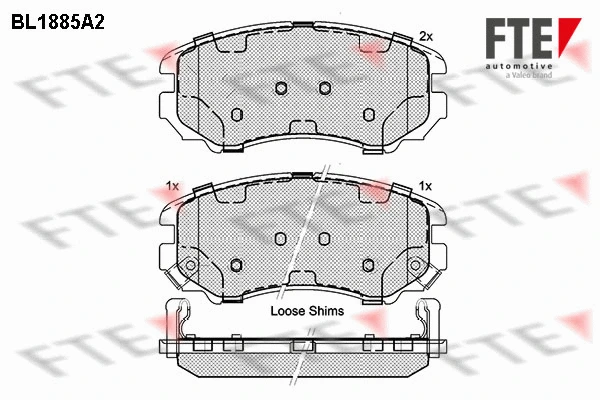 Kit de plaquettes de frein, frein à disque FTE 9010470