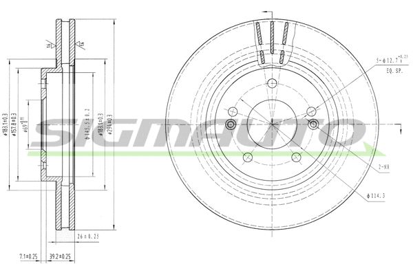 Disque de frein SIGMAUTO DBB292V