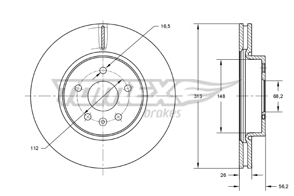 Disque de frein TOMEX Brakes TX 73-89