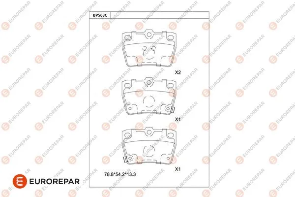 Kit de plaquettes de frein, frein à disque EUROREPAR 1681247480