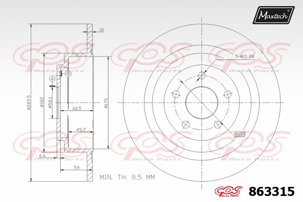 Disque de frein MAXTECH 863315