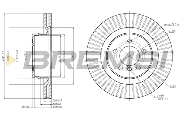 Disque de frein BREMSI CD7436V
