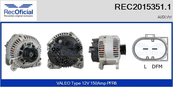 Alternateur RECOFICIAL REC2015351.1