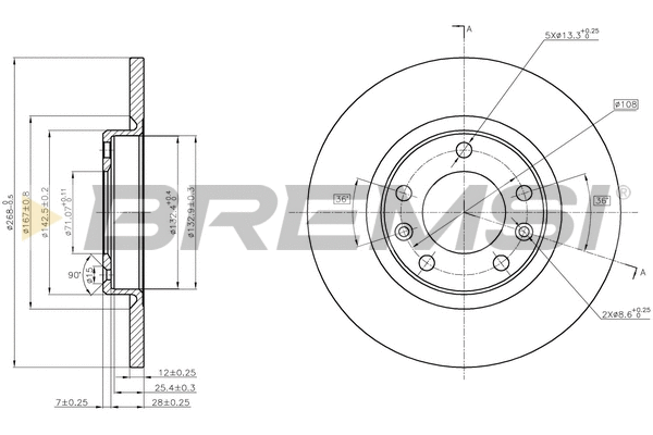 Disque de frein BREMSI CD8569S