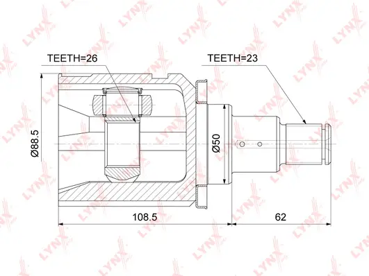 Jeu de joints, arbre de transmission LYNXAUTO CI-3758
