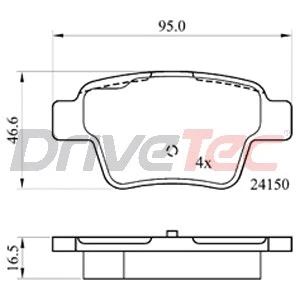 Kit de plaquettes de frein, frein à disque DriveTec DPAD1926
