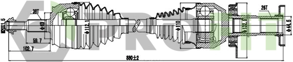 Arbre de transmission PROFIT 2730-1069
