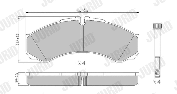 Kit de plaquettes de frein, frein à disque JURID 2912109561