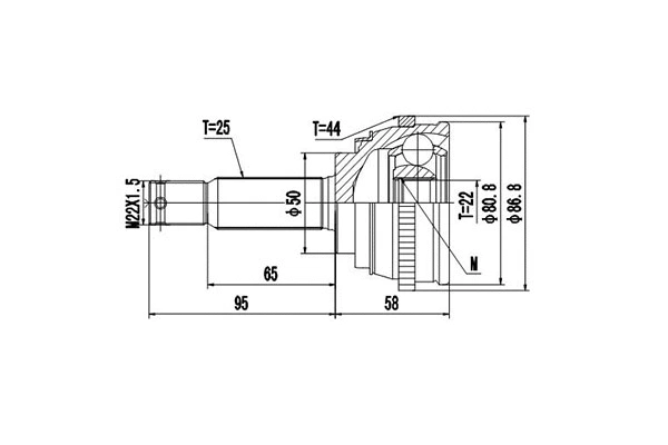 Jeu de joints, arbre de transmission DYNAMATRIX DCV824033