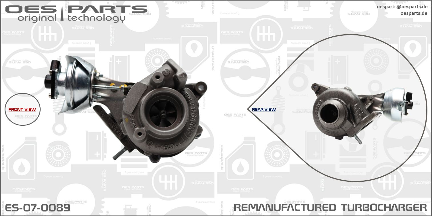 Turbocompresseur, suralimentation OES PARTS ES-07-0089