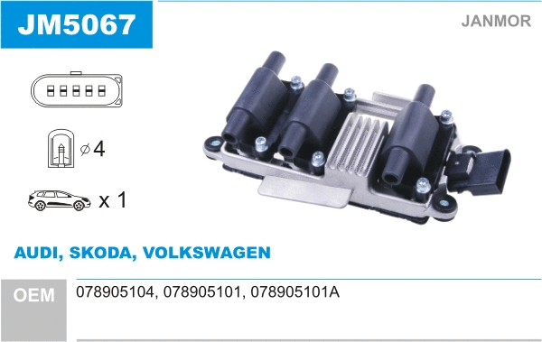 Bobine d'allumage JANMOR JM5067