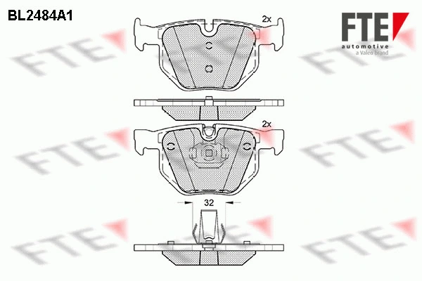 Kit de plaquettes de frein, frein à disque FTE 9010760