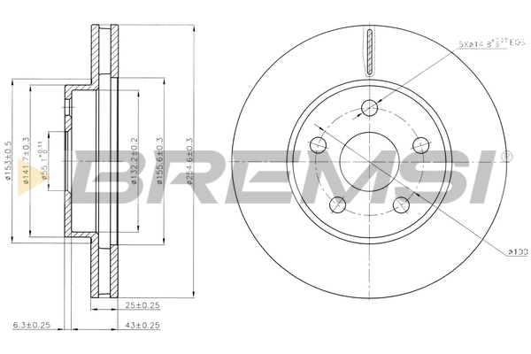 Disque de frein BREMSI CD6620V
