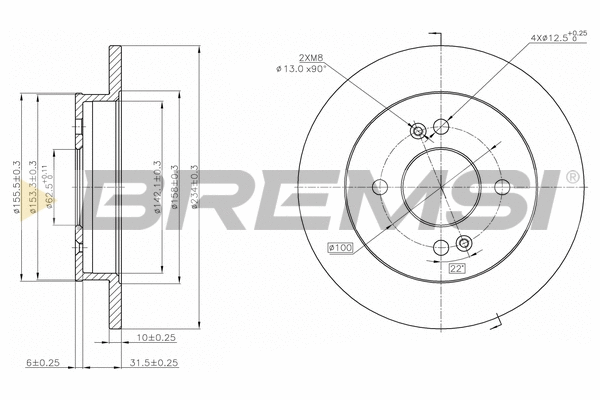 Disque de frein BREMSI CD7793S
