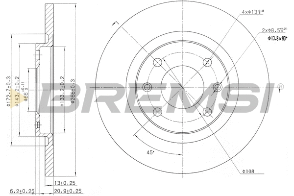 Disque de frein BREMSI CD7000S