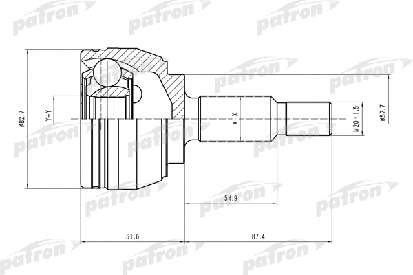 Jeu de joints, arbre de transmission PATRON PCV1519