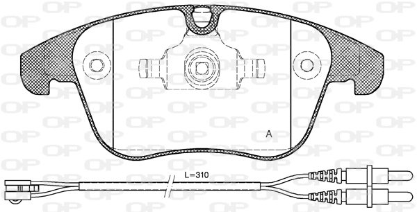 Kit de plaquettes de frein, frein à disque OPEN PARTS BPA1249.01