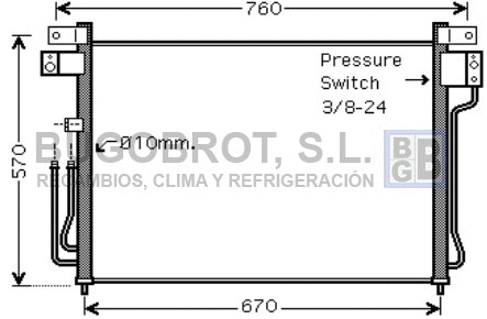 Condenseur, climatisation BUGOBROT 62-DN5299