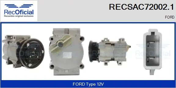 Compresseur, climatisation RECOFICIAL RECSAC72002.1