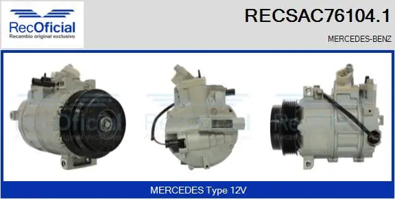 Compresseur, climatisation RECOFICIAL RECSAC76104.1