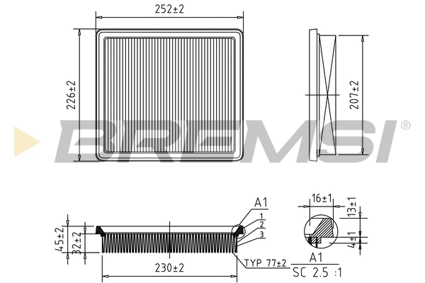 Filtre à air BREMSI FA2145