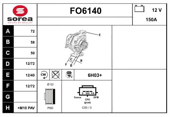 Alternateur SERA FO6140