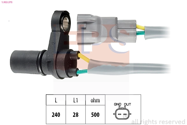 Capteur, vitesse de rotation du moteur EPS 1.953.375