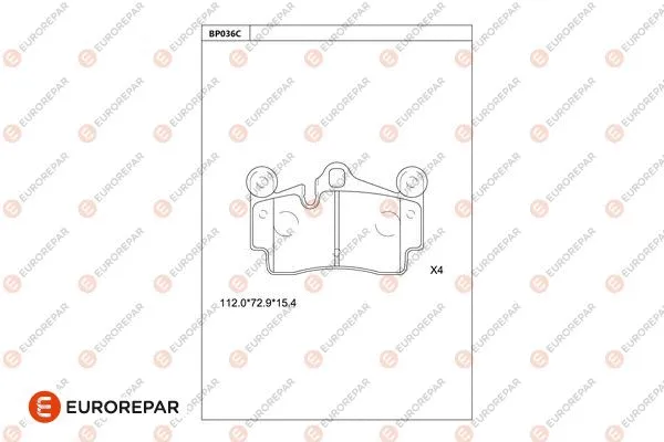 Kit de plaquettes de frein, frein à disque EUROREPAR 1681230980