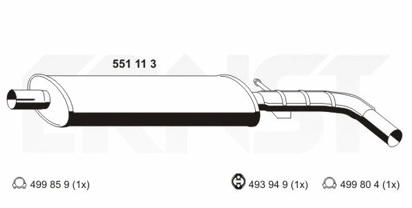 Silencieux central ERNST 551113