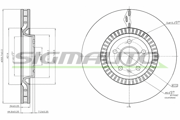 Disque de frein SIGMAUTO DBB987V