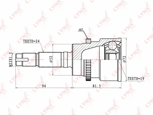 Jeu de joints, arbre de transmission LYNXAUTO CO-7510A