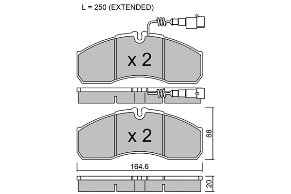 Kit de plaquettes de frein, frein à disque AISIN BPNI-1016