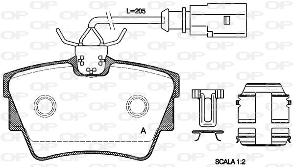 Kit de plaquettes de frein, frein à disque OPEN PARTS BPA0591.12